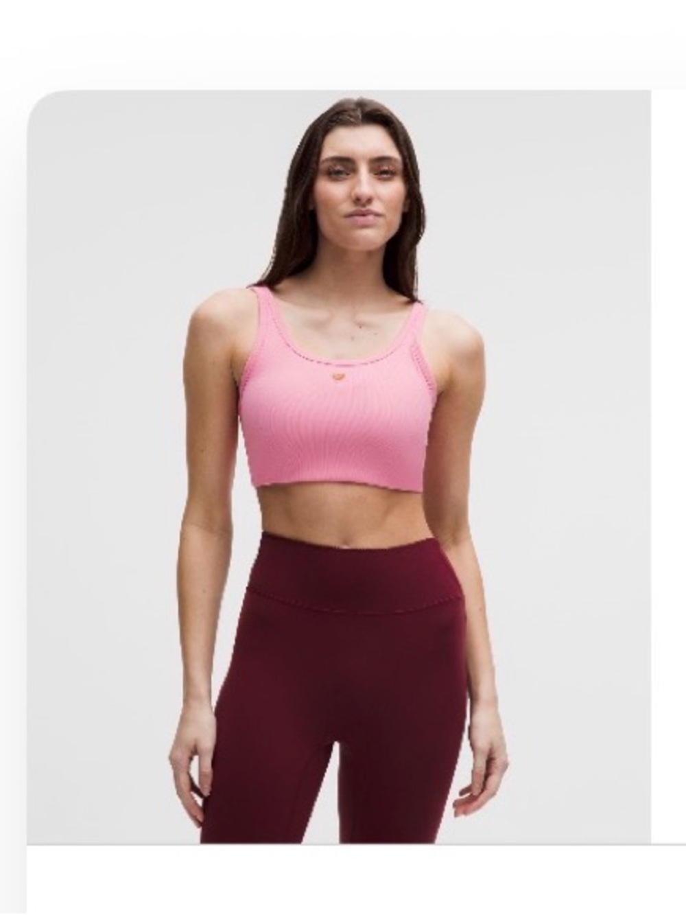 lululemon athletica Nulu Ribbed Scoopneck Bra in Pink (Candy Cloud)